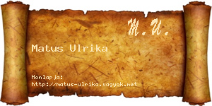 Matus Ulrika névjegykártya